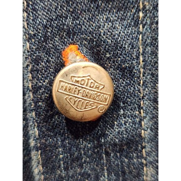 Harley Davidson Boys Denim Button Up Long Sleeve Logo Shirt Jacket, XL/20 - Picture 3 of 12